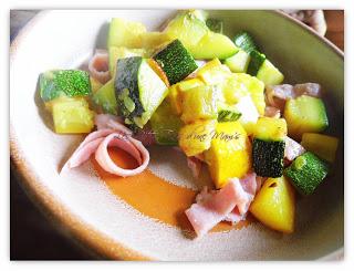Poêlée de courgette et jambon blanc
