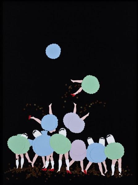 Comestible, collage et dessin, Annie Descoteaux