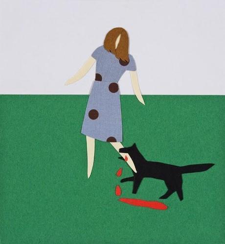 Comestible, collage et dessin, Annie Descoteaux