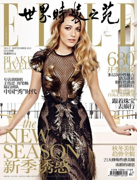Blake Lively, irradiante de beauté en robe Gucci en couv' du September issue du Elle China...