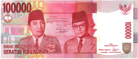 100000 idr indonesian rupiah - billet argent
