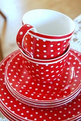 Red with white dots