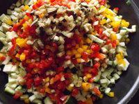 Tartare de légumes du soleil au fromage de chévre frais à ig bas