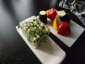 Tartare de légumes du soleil au fromage de chévre frais à ig bas