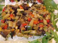 Tartare de légumes du soleil au fromage de chévre frais à ig bas