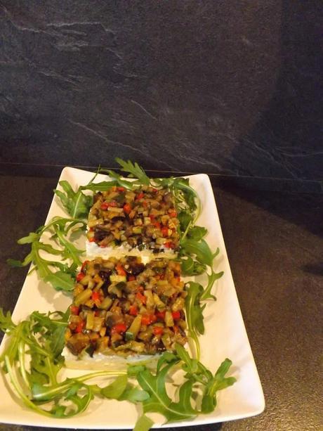 Tartare de légumes du soleil au fromage de chévre frais à ig bas