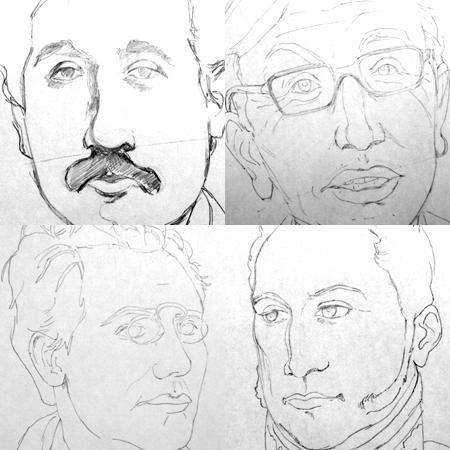 einstein, jb pontalis, caulaincourt, gustav malher crayonnes portrait
