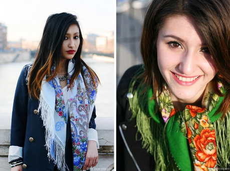 foulard-parisien-français-floral-imprimé-rosapel-blog-chale-vert-paris-pont-des-arts-peau-tons-accessoire