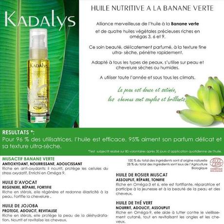Huile Précieuse à la Banane Verte : à la découverte de Kadalys, une marque différente !