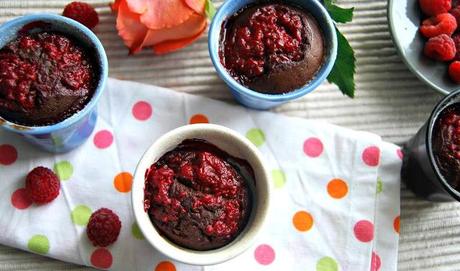 petits moelleux aux chocolat & framboises