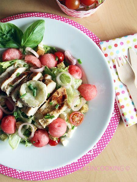 Salade de pastèque et poulet grillé à l'huile de sésame SaladPastècPouletBLOG17