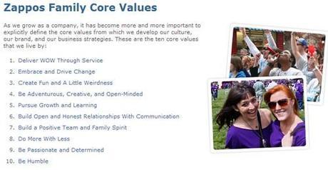 10 commandements zappos