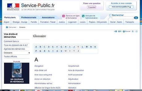 plan de site glossaire