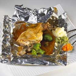 Cuisses de lapin aux 3 purées