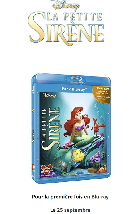 La Petite Sirène : Pour la première fois en Blu-ray le 25 septembre 2013‏