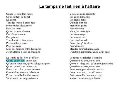 Une chanson, au hasard...