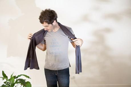 Tee-shirt Prince Wood Light Grey - Blue / coton bio