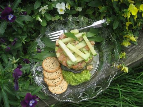 Tartare d'automne aux deux saumons et aux deux fromages