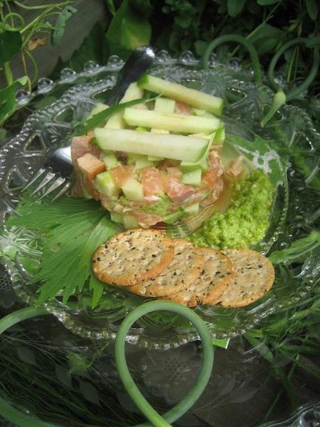 Tartare d'automne aux deux saumons et aux deux fromages