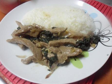 Sauté de boeuf/brèdes patates douces