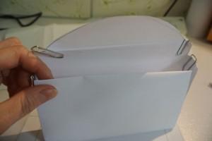 Petite boîte en papier scrap, gabarit  enpa pier blanc