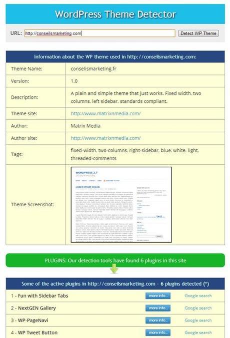 wordpress theme detector
