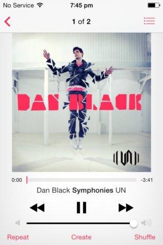 Aperçu iRadio sur iPhone iOS 7...