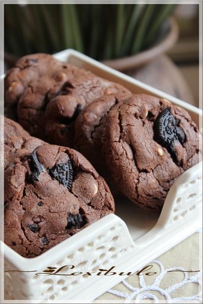 ~Biscuits triple chocolat aux biscuits Oréo~