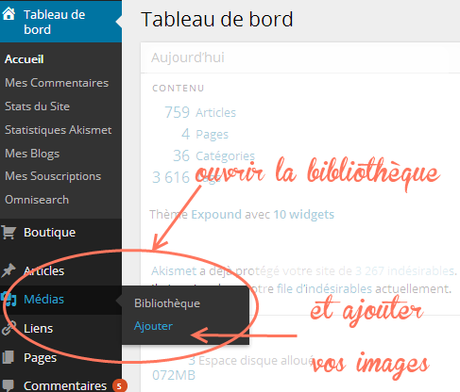 Comment créer un menu ajouter des images