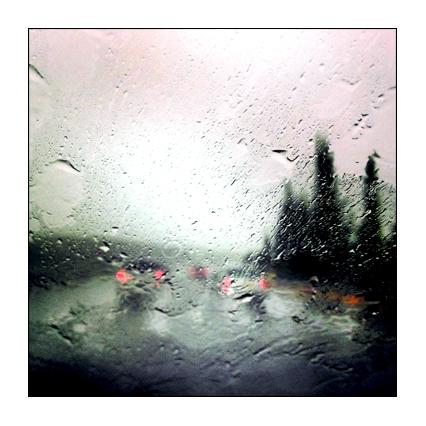 Pluie, autoroute, orage