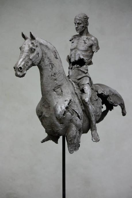Sculpture Christophe Charbonnel, Cavalier III et Cavalier IV originaux terre cuite 2010 -