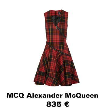 robe motif tartan rouge et noir mcq alexander mcqueen