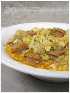 Chaudrée de maïs aux saucisses