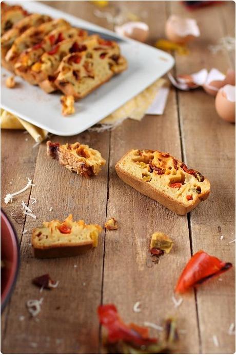 Cake aux trois poivrons et chorizo
