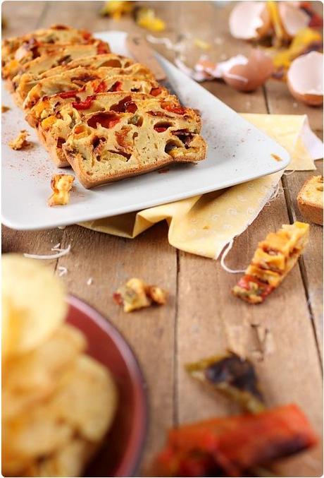 Cake aux trois poivrons et chorizo