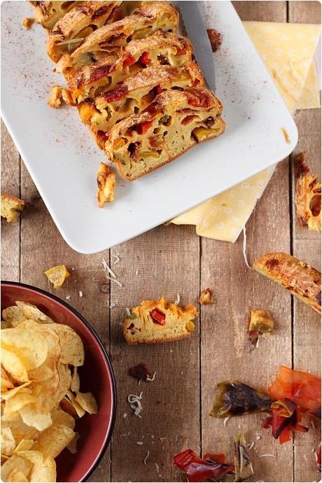 Cake aux trois poivrons et chorizo