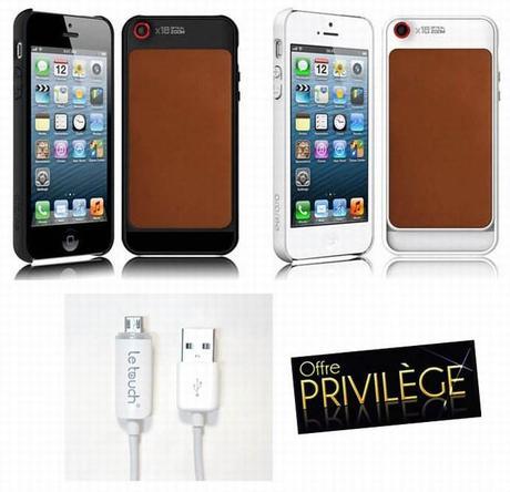 Offre privilège : -50% sur le câble de recharge électroluminescent et la coque de protection cuir pour iPhone 5
