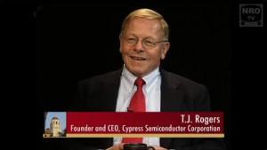 T.J. Rodgers (Crédits : National Review Online) Retour à l'emploi : laissons faire les entrepreneurs comme T.J. Rodgers