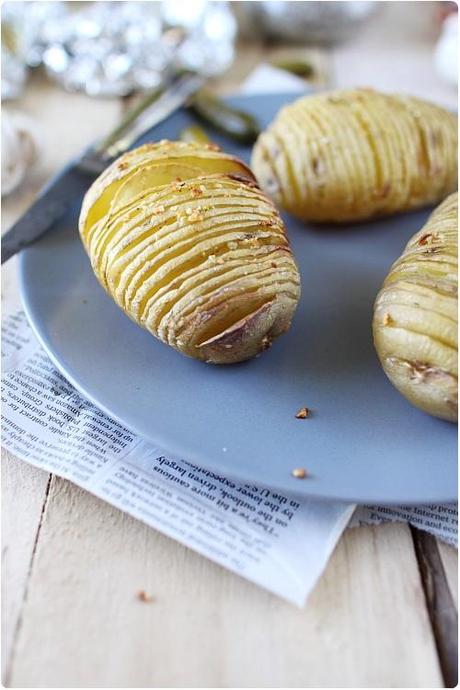 Éventail de pommes de terre à lail et à la fleur de sel