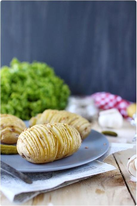 Éventail de pommes de terre à lail et à la fleur de sel