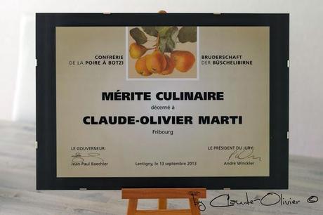 Un immense honneur: Lauréat du mérite culinaire 2013...