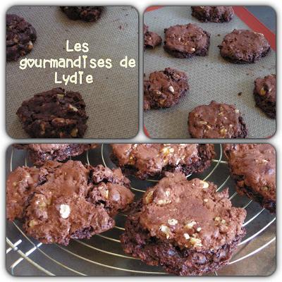 Cookies choco-noix sans beurre, ni farine - les gourmandises de lydie