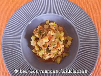 Plat complet aux courgettes, boulgour et tofu