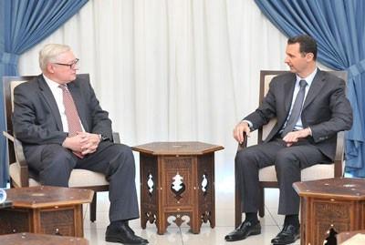 Sergueï  Riabkov & Bachar al-Assad / crédits photo/SANA