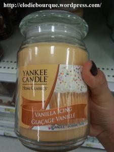 Bougie Yankee candle, glaçage à la vanille