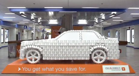 ING direct canada edmonton get what you save for #getwhatyousavefor ambient marketing paperplane 1