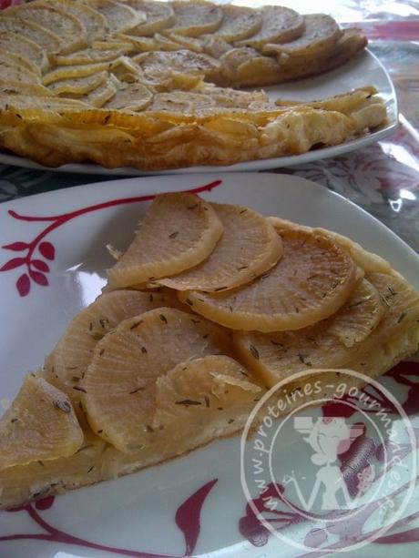 Tatin de navets au sirop d’agave et au thym