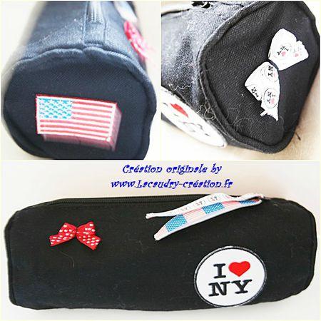 trousse I LOVE NY en coton noire lacaudry creation