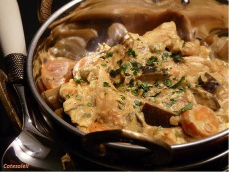 Dahl lentilles poulet aubergine