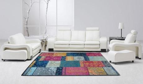 tapis patchwork multicolore